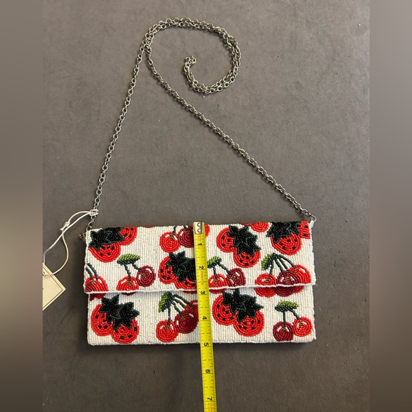 NWT! Cherry & Strawberry Beaded Clutch - Picture 5 of 7